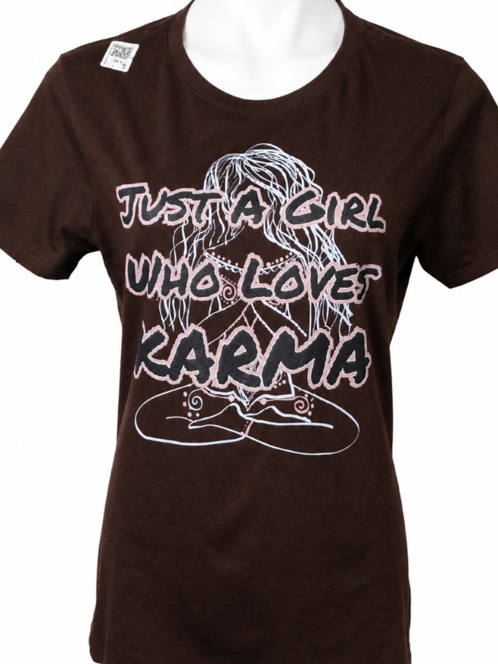 NEW medium brown cotton top. JUSTA A GIRL KARMA. Spiritual. Casual. Yoga Cozy